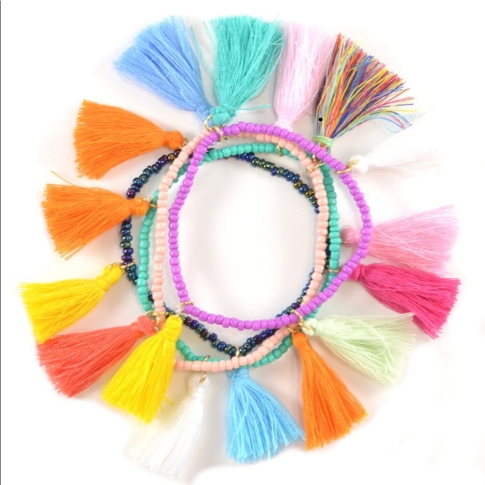 3/$25—Bright & Fun Tassel Neck./Bracelet Set!! NWT - Picture 5 of 7